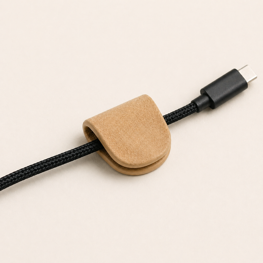 Small magnetic cable clips keeping charging cords visible and easy to reach