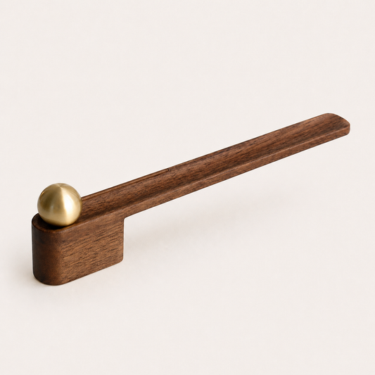 NORVEN walnut and brass incense holder for a calm minimalist desk ritual